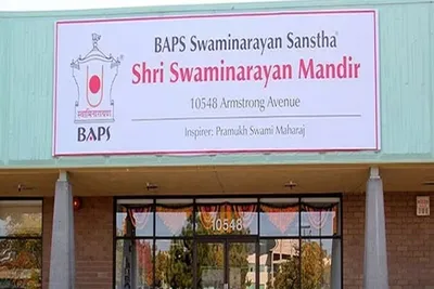 ಕ್ಯಾಲಿಫೋರ್ನಿಯಾ   ಬ್ಯಾಪ್ಸ್ ಸ್ವಾಮಿನಾರಾಯಣ ದೇವಸ್ಥಾನ ಧ್ವಂಸಗೊಳಿಸಿದ ಕಿಡಿಗೇಡಿಗಳು