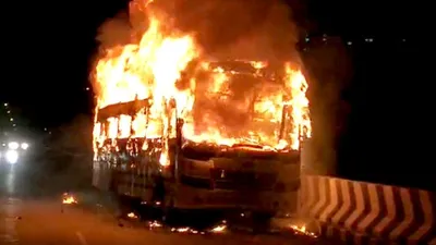 ಬೀದರ್  ಮರಾಠ ಮೀಸಲಾತಿ ಕಿಚ್ಚಿಗೆ ksrtc ಬಸ್ ಗೆ ಬೆಂಕಿ